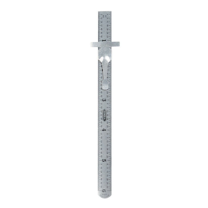 General Tools Precision Rule 1/2 in. W x 6 in. L Stainless Steel