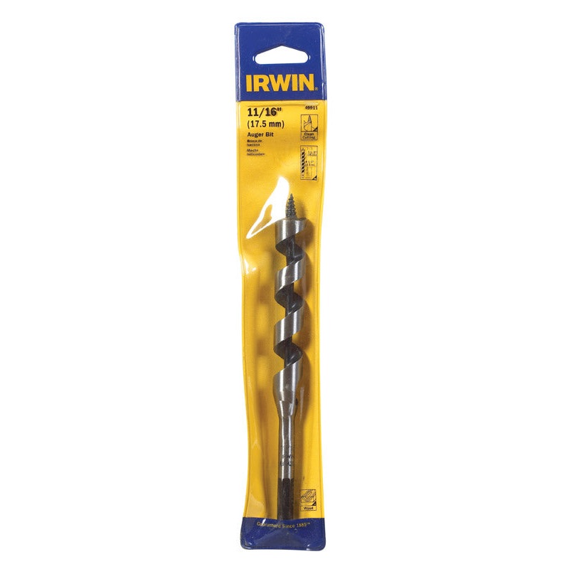 Irwin Carbon Steel Hex 11/16 in. Dia. x 7-1/2 in. L Auger Bit 1 pc.