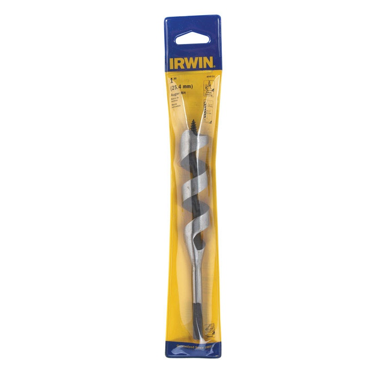 Irwin Carbon Steel Straight 1 in. Dia. x 7-1/2 in. L Auger Bit 1 pc.