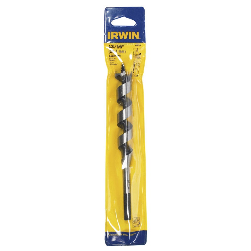 Irwin Carbon Steel Straight 13/16 in. Dia. x 7-1/2 in. L Auger Bit 1 pc.