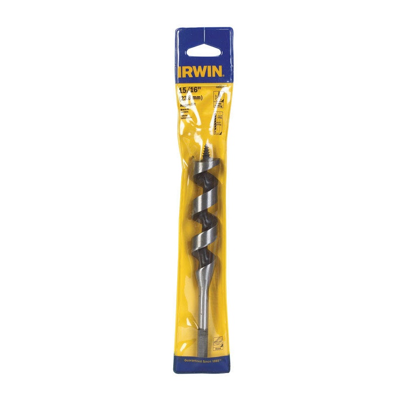Irwin Carbon Steel Straight 15/16 in. Dia. x 7-1/2 in. L Auger Bit 1 pc.