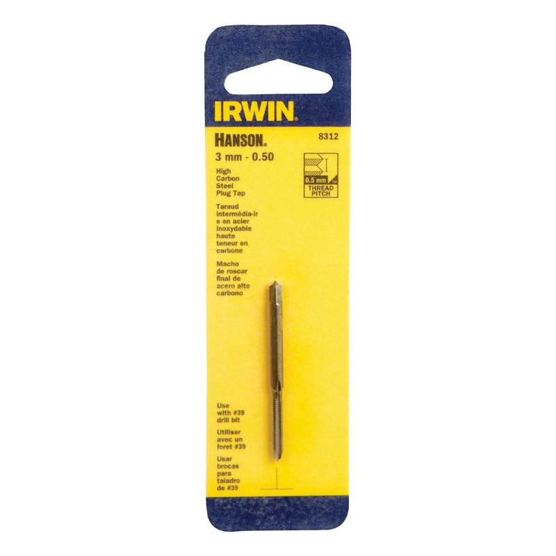 Irwin Hanson High Carbon Steel 3mm-0.50 Metric Plug Tap 1 pc.