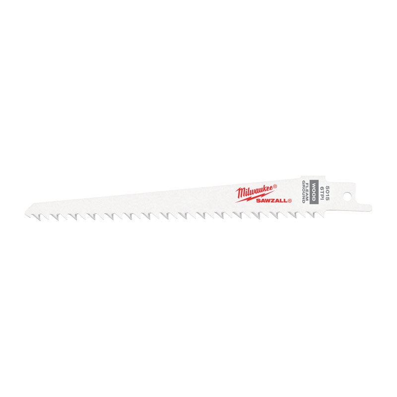 Milwaukee 6 in. L 6 TPI Bi-Metal Sawzall Blade 5 pk
