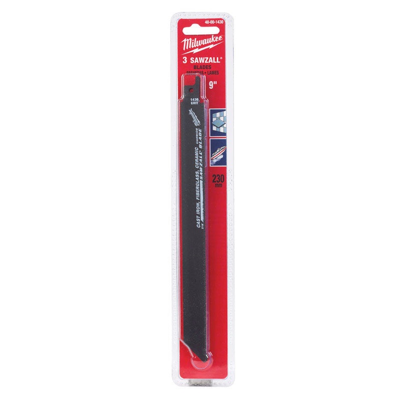 Milwaukee 9 in. L Carbide Grit Sawzall Blade 3 pk