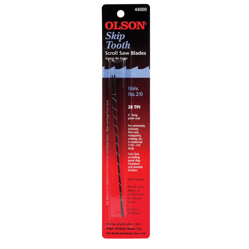 Olson 0.02 in. W x 5 in. L x 0.01 in. Scroll Saw Blade