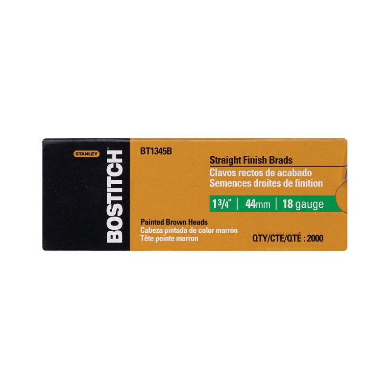 Stanley Bostitch 1-3/4 in. L 18 Ga. Straight Brad Nails 2,000 pc.