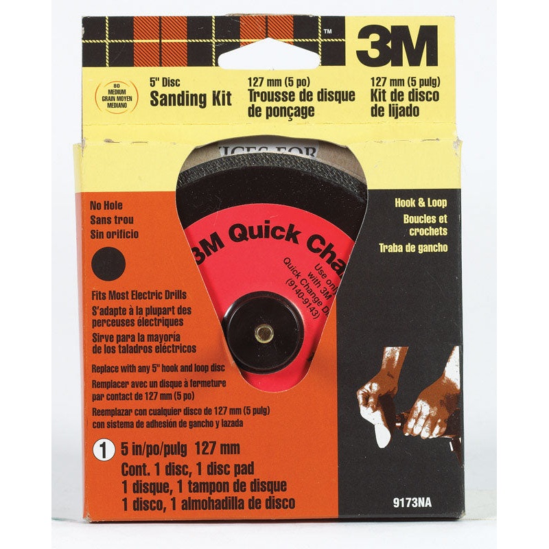 3M 5 in. Dia. Sanding Disc 80 Grit Medium Hook and Loop 1 pk