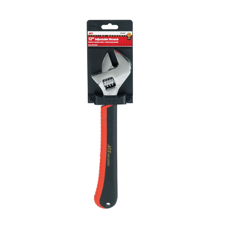 Ace 12 in. L Chrome Vanadium Steel Adjustable Wrench