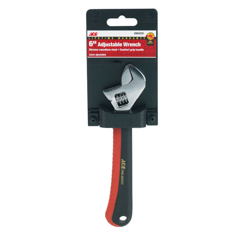 Ace 6 in. L Chrome Vanadium Steel Adjustable Wrench
