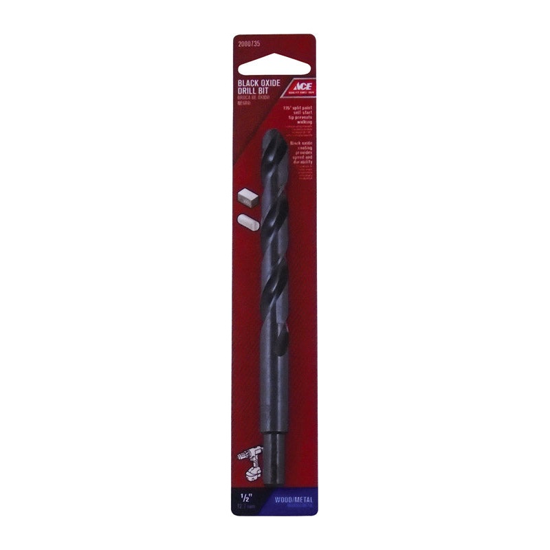 Ace Black Oxide Reduced 1/2 in. Dia. Drill Bit 1 pc.