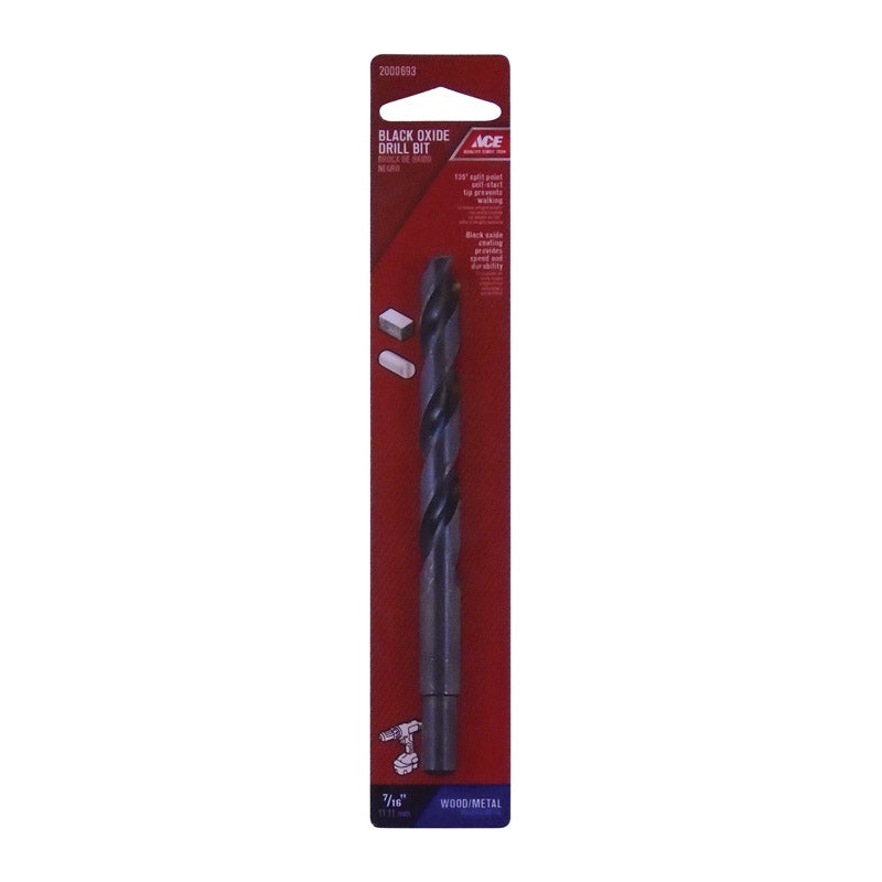 Ace Black Oxide Reduced 7/16 in. Dia. Drill Bit 1 pc.