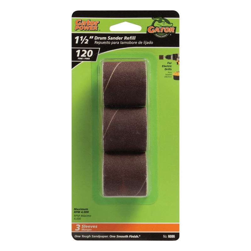 Gator Grit 1.5 in. Dia. x 0.3 in. Dia. 120 Grit Abrasive Sleeve Refill Aluminum Oxide