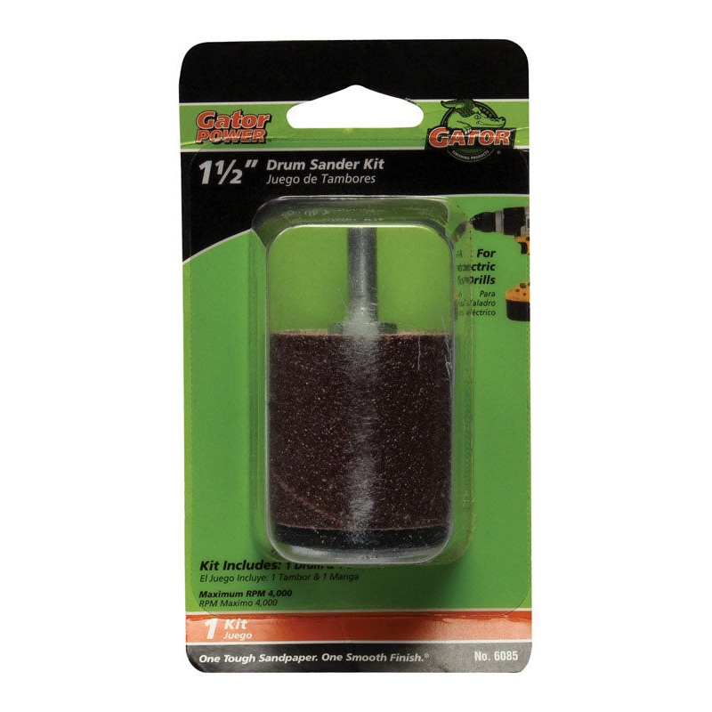 Gator Grit 1.5 in. Dia. x 0.3 in. Dia. 50 Grit Drum Sanders Kit Aluminum Oxide