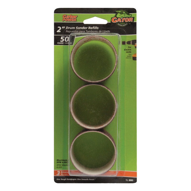 Gator Grit 2 in. Dia. x 0.3 in. Dia. 50 Grit Abrasive Sleeve Refill Aluminum Oxide