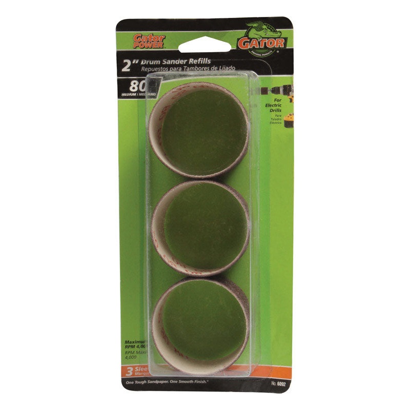 Gator Grit 2 in. Dia. x 0.3 in. Dia. 80 Grit Abrasive Sleeve Refill Aluminum Oxide