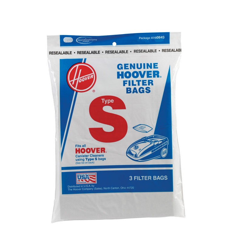 Hoover Futura Vacuum Bag Style S Fits all Futura, Spectrum and Power Max Canister m Bagged 3 / Pack