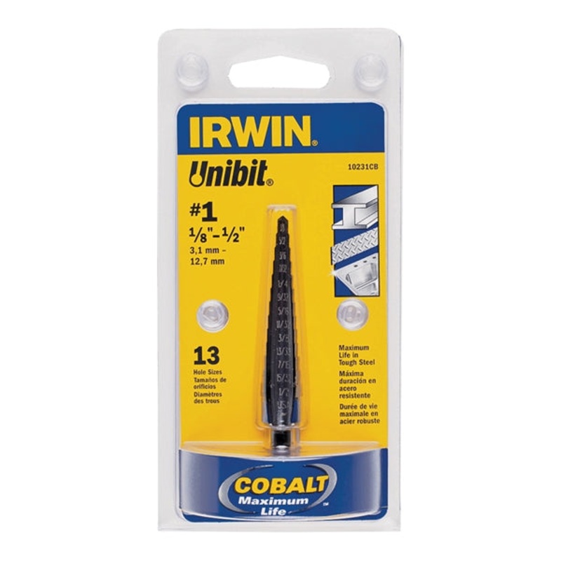 Irwin Unibit High Speed Steel Hex 1/8 – 1/2 in. Dia. Step Drill Bit 1 pc.