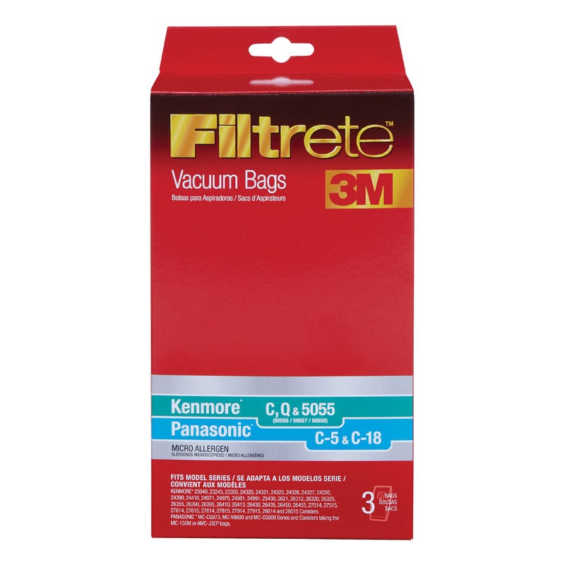 Kenmore Vacuum Bags Micro Allergen Style Kenmore C, Q and Panasonic C-5 and C-18 Fits Kenmore Bagge