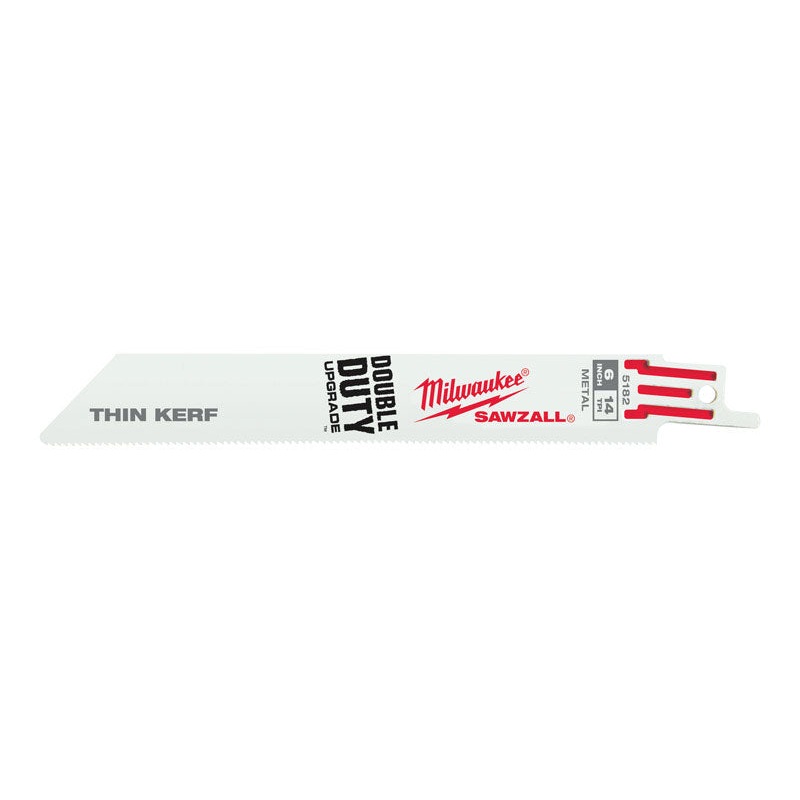 Milwaukee 6 in. L 14 TPI Bi-Metal Sawzall Blade 5 pk