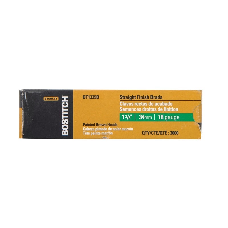 Stanley Bostitch 1-3/8 in. L 18 Ga. Straight Brad Nails 3,000 pc.