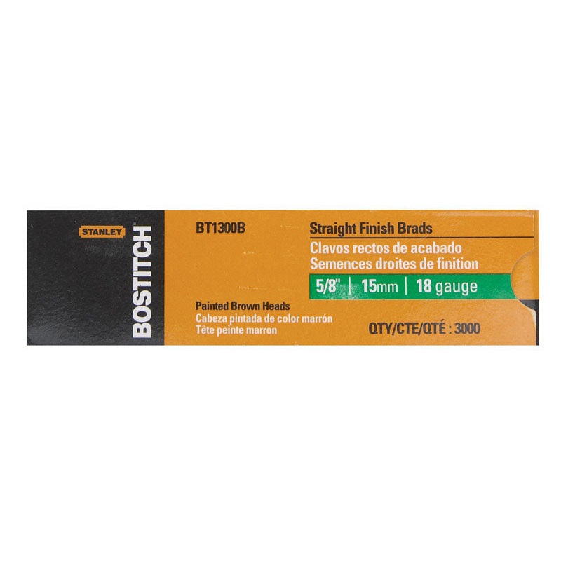 Stanley Bostitch 5/8 in. L 18 Ga. Straight Brad Nails 3,000 pc.