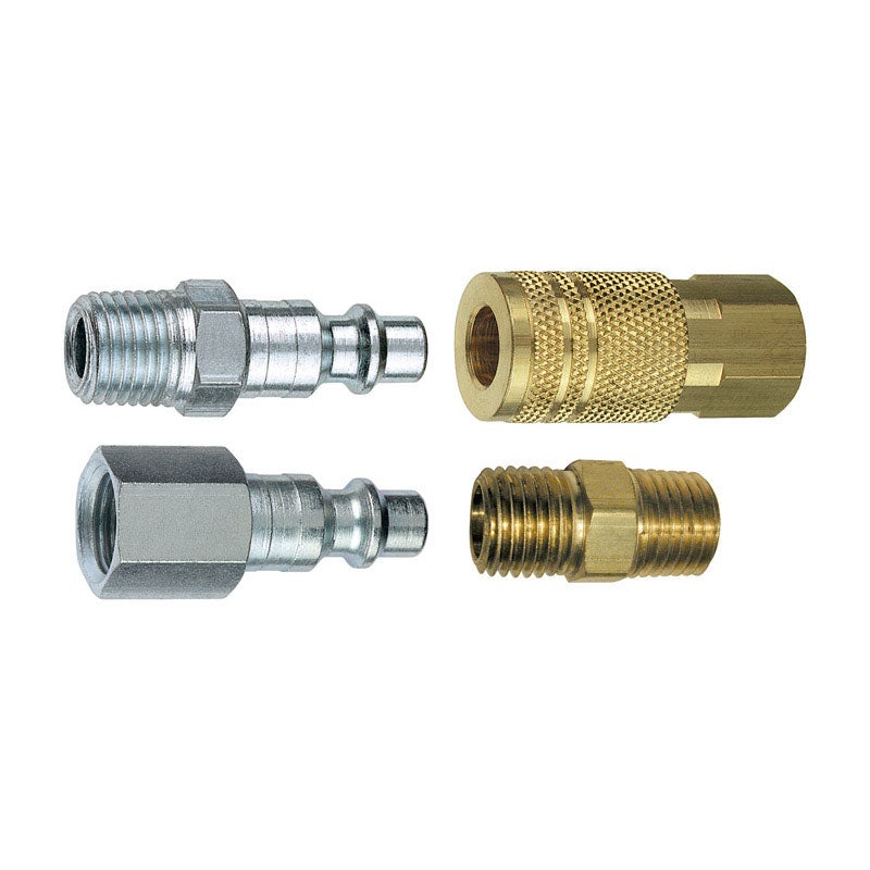 Tru-Flate Air Coupler/Plug Kit Brass/Steel 1/4 in.