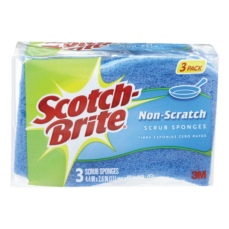 3M Scotch-Brite For Multi-Purpose Scrub Sponge 2.6 in. W x 4.4 in. L 3 pk