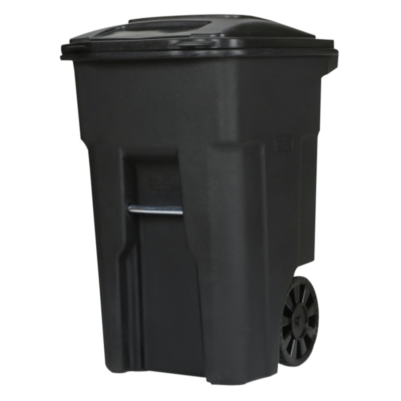 CAN TRASH TWO WHEEL BLACK 48GA