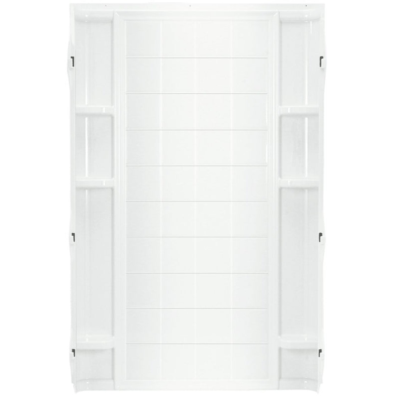 Sterling Ensemble 72102100-0 Shower Back Wall, 72-1/2 in L, 36 in W, Vikrell, High-Gloss, Alcove Installation, White