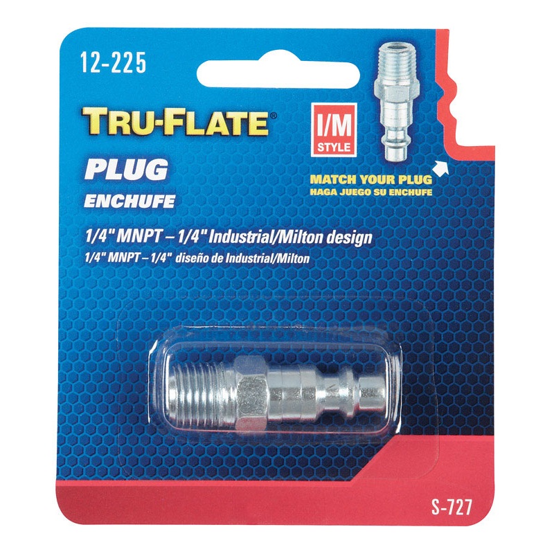 Tru-Flate Air Plug Steel 1/4 in. MNPT