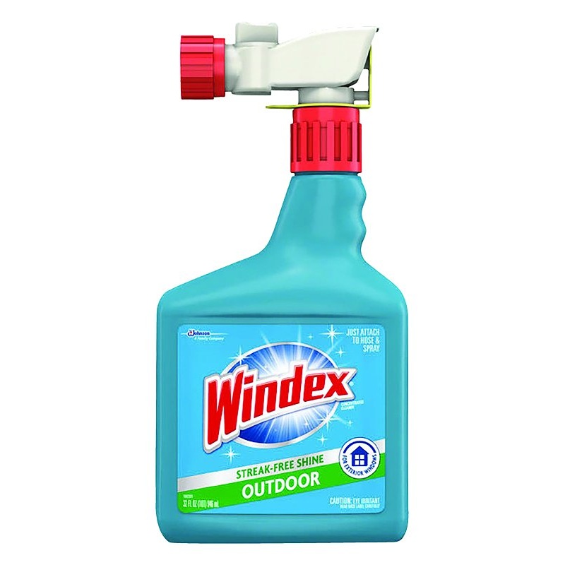 Windex 10122 Glass Cleaner, 32 oz Bottle, Liquid, Characteristic, Clear