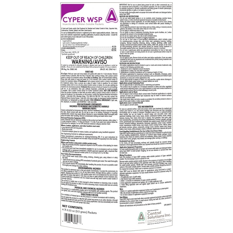 CSI 82300001 Insecticide, Powder, 9.5 g