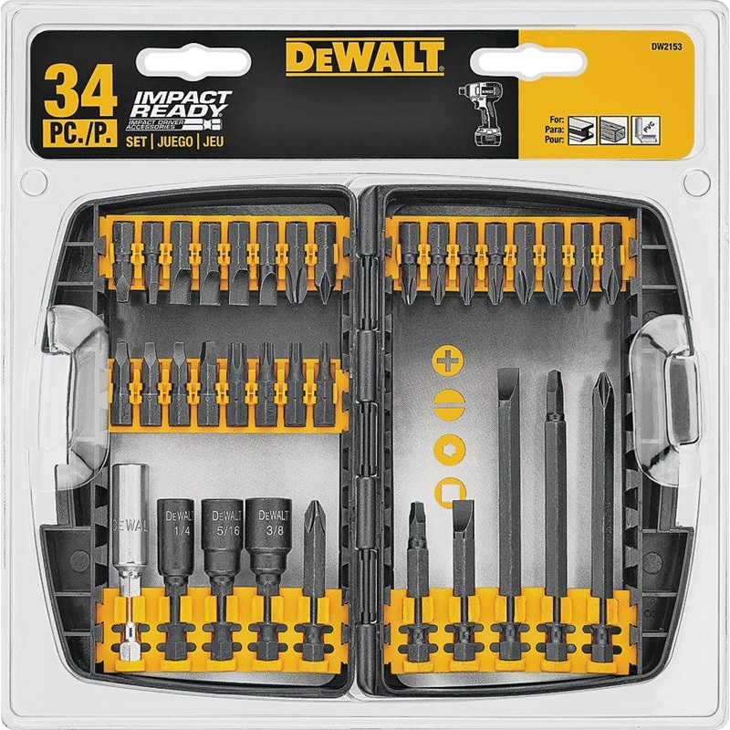 Dewalt DW2153 Impact Duty Screwdriver Bit Set, 34 Pieces