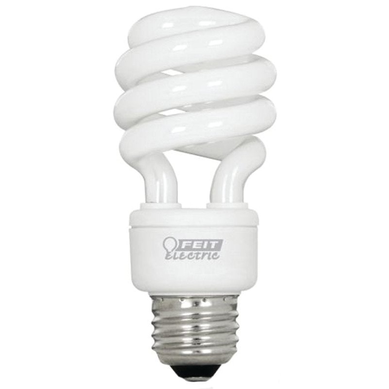 Feit Electric BPESL13T/D Compact Fluorescent Light, 13 W, Spiral Lamp, Medium E26 Lamp Base, 800 Lumens, Daylight Light