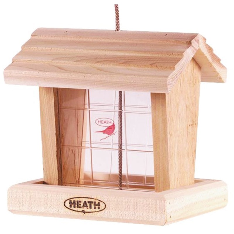 HEATH 152-2 Hopper Bird Feeder, 3 lb Seed, Cedar Wood
