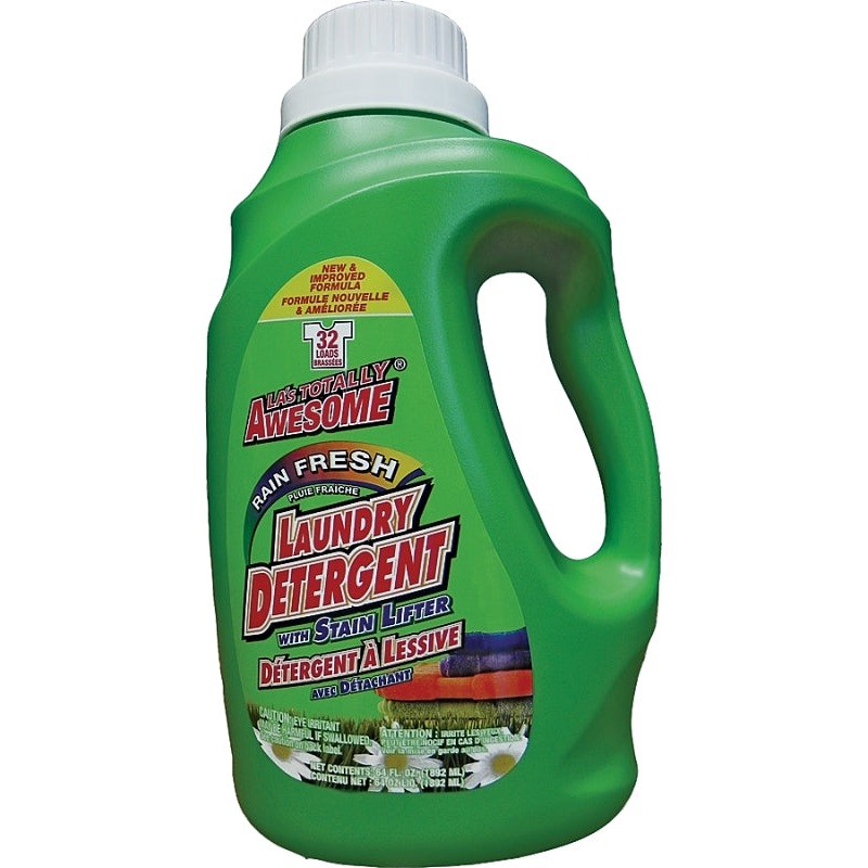LA’s TOTALLY AWESOME 232 Laundry Detergent, 64 oz, Liquid, Rain Fresh, Pack of 8
