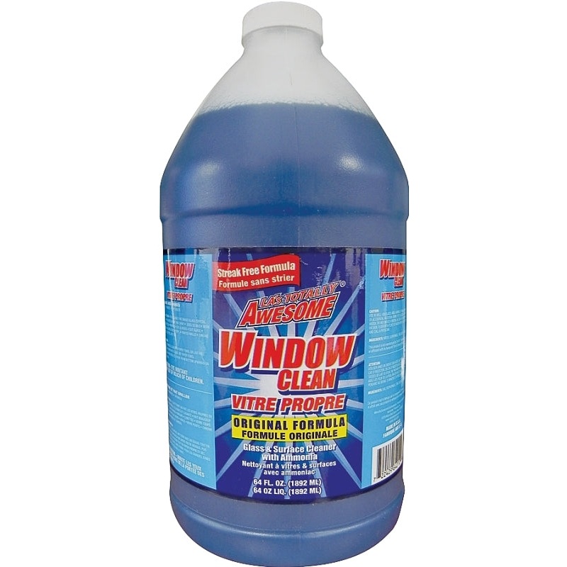 LA’s TOTALLY AWESOME 240 Glass Cleaner Refill, 64 oz, Liquid, Ammonia, Blue, Pack of 6