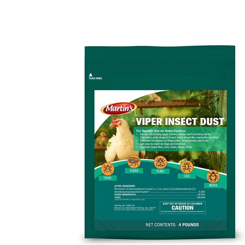 Martin’s 82104017 Viper Insecticide Dust, Fine Powder, Home and Garden, 4 lb