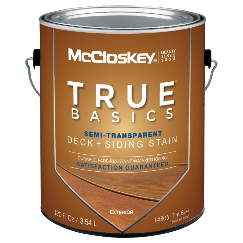 McCloskey True Basics 080.0014305.007 Deck and Siding Stain, Tint Base, Liquid, 3.5 L