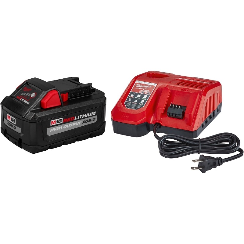 Milwaukee 48-59-1880 Starter Kit, 120 VAC Input, 18 V Output, 8 Ah, 60 min Charge, 1-Battery