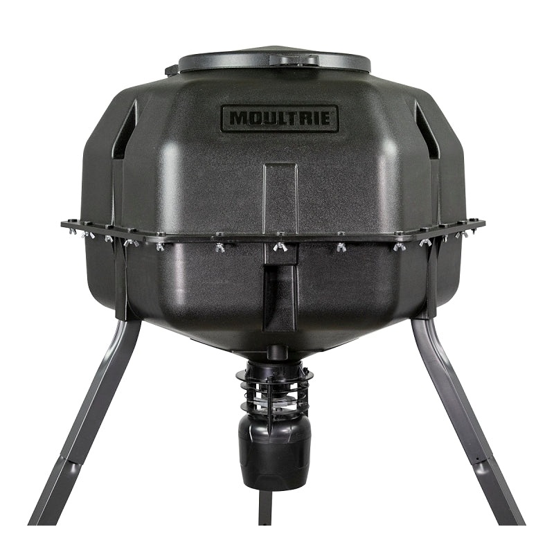 Moultrie MFG-15012 Deer Feeder, Battery, 325 lb Hopper, 6 Feed Times, Polymer