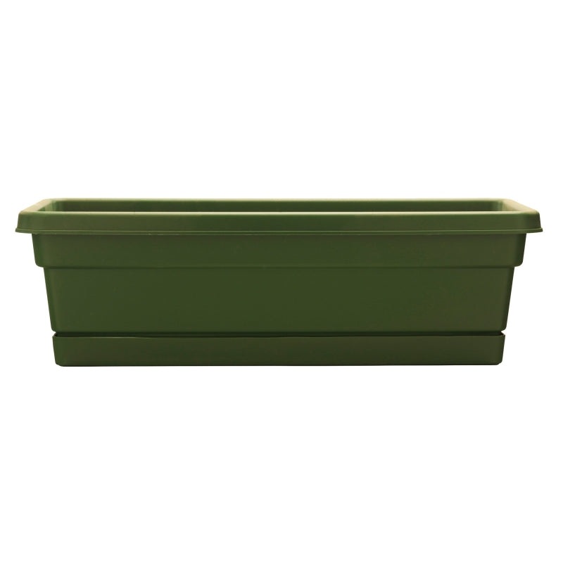 Southern Patio WB3012OG Window Box Planter, 7.22 in H, 8 in W, 29-3/4 in D, Dynamic Design, Polyresin, Olive Green, Pack of 12