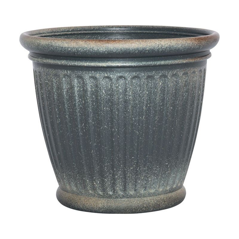Suncast Capital 16 in. H x 18 in. W Gray Resin Planter