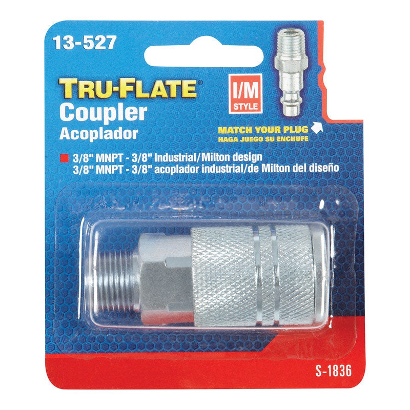 Tru-Flate Quick Change Coupler Steel 3/8 in. MNPT