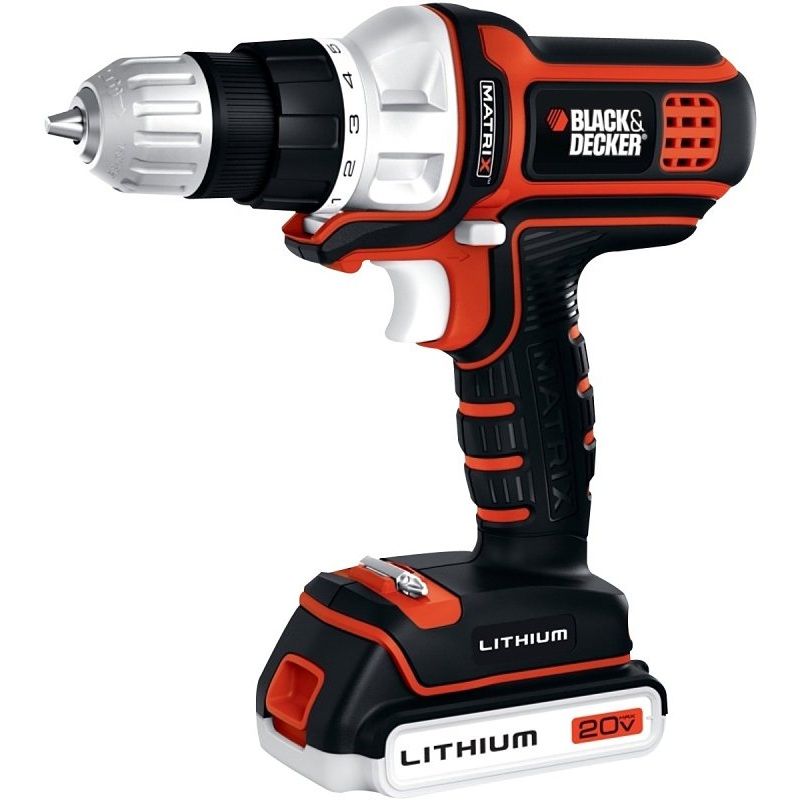 Black+Decker BDCDMT120C Drill/Driver, Battery Included, 20 V, 3/8 in Chuck, Keyless Chuck