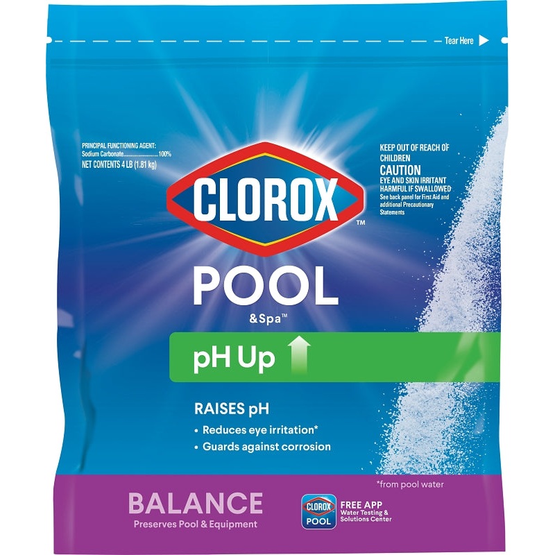 Clorox 12104CLX pH Up, Granular, White, 4 lb, Pack of 3