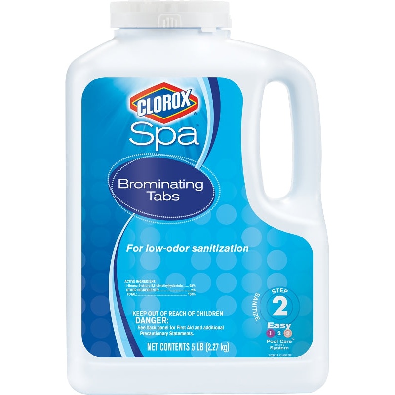 Clorox Spa 21005CSP Brominating Tablet, 5 lb, Tablet, Faint Halogen, White, Pack of 4