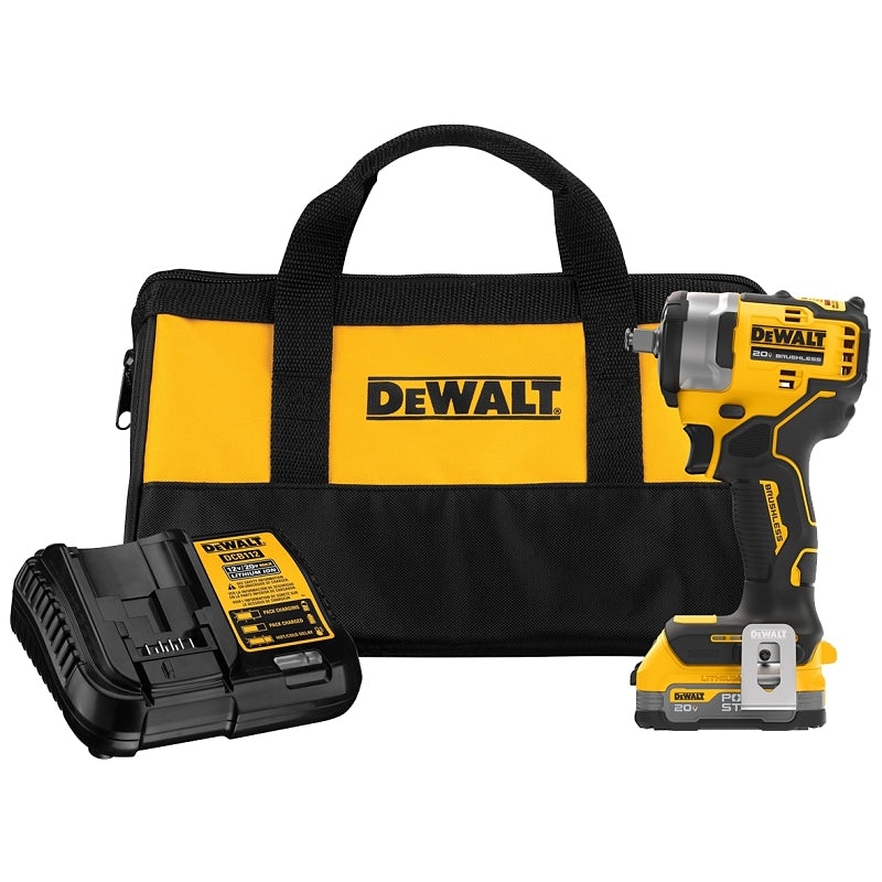 DEWALT DCF911E1 Impact Wrench, Battery Included, 20 V, 1/2 in Drive, Square Drive, 3150 ipm, 2800 rpm Speed