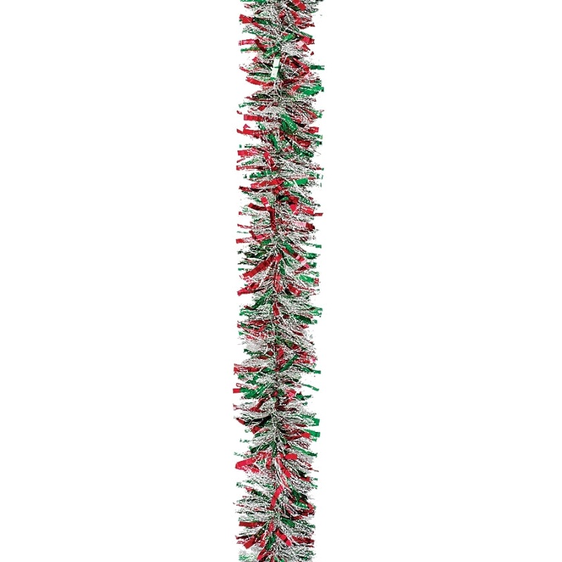 Holidaytrims 3583433 Deluxe Deco Garland, 10 ft L, Green/Red/Snow, Pack of 12