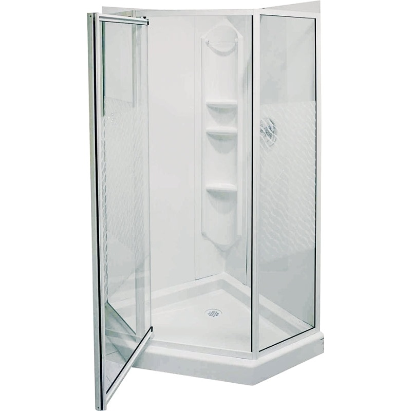 Maax Himalaya 101694-001 Shower Kit, 38 in L, 38 in W, 74-1/4 in H, Polystyrene, 3-Wall Panel, Neo-Angle